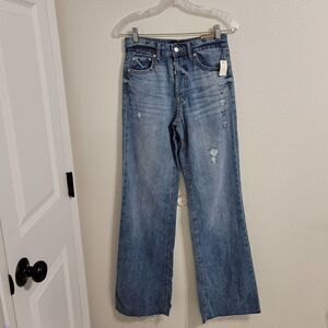 NWT Aero Distressed High Rise Wide Leg Jeans Sz 2R